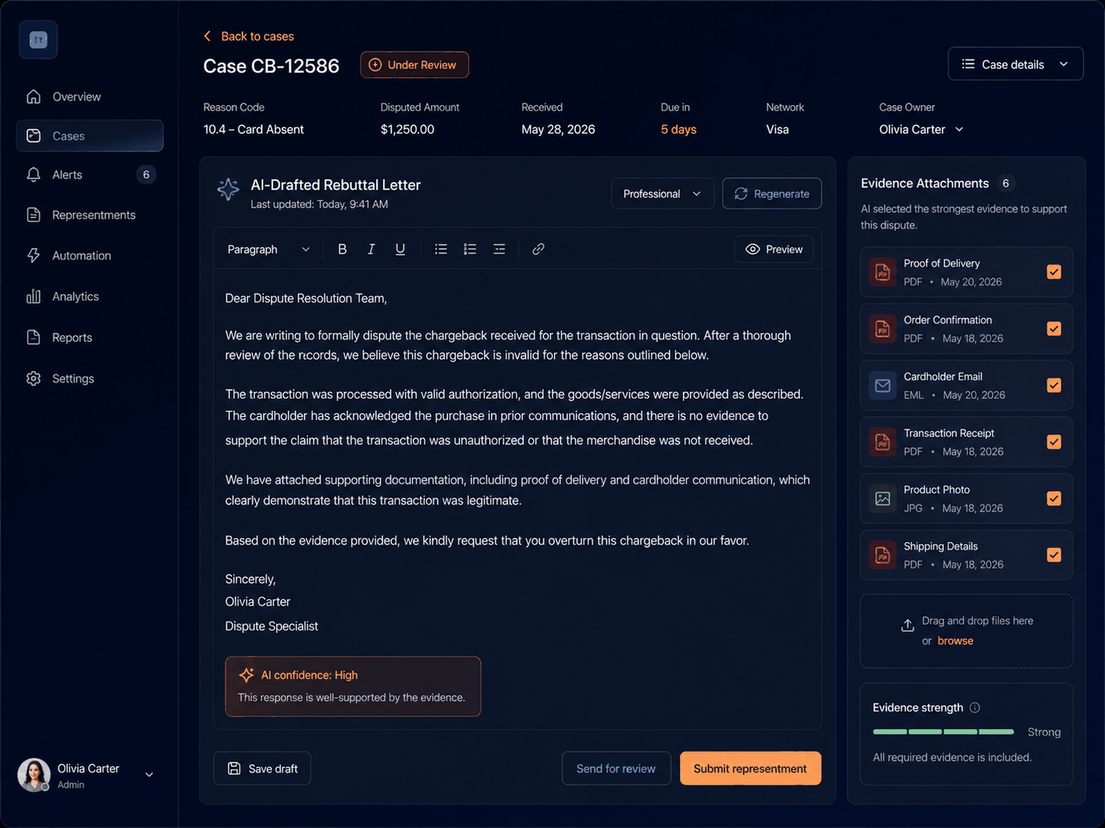 Representment editor